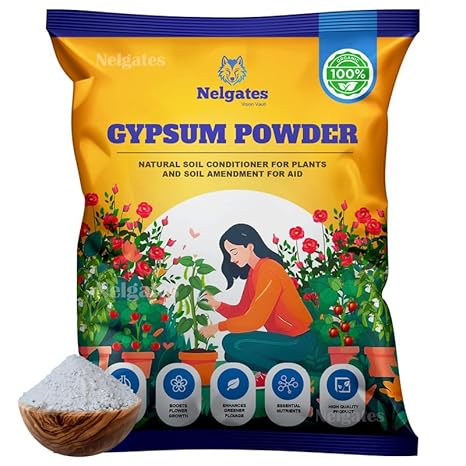 Nelgates Gypsum Fertilizer for Plants | Calcium Sulfate Soil Conditioner for Better Growth, Enhanced Soil Structure, and Healthy Plants
