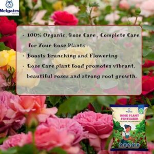 Nelgates Organic Rose Plant Fertilizer | Home Garden Flower Booster | Supports Healthy Growth & Lush, Colorful Blooms Naturally - Image 3