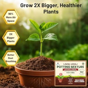 Soil Less 4-in-1 Potting Mixture | Cocopeat, Vermiculite, Neem Khad & Organic Fertilizer | Lightweight Organic Pot Mix for Home & Terrace Gardening - Image 7
